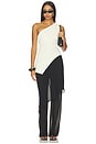 view 5 of 6 Dani Polished Crepe Asym Top in Ivory