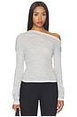 view 1 of 5 Wei Layered Assym Knit Top in Grey & Ivory