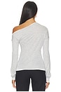 view 4 of 5 Wei Layered Assym Knit Top in Grey & Ivory