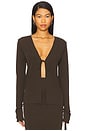 view 1 of 6 Lian Reversible Top in Dark Brown