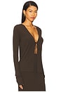 view 3 of 6 Lian Reversible Top in Dark Brown
