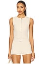view 1 of 4 Zarina Sport Zip Tank in Oyster