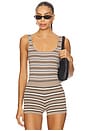 view 1 of 5 Cydnee Striped Knit Tank in Taupe Multi