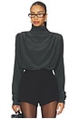 view 1 of 5 Saeunn Drape Neck Blouse in Caviar
