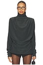 view 2 of 5 Saeunn Drape Neck Blouse in Caviar