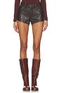 view 1 of 6 Portman Low Rise Short in Chocolate Leather