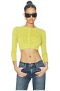 view 1 of 4 Juniper Cropped Cardigan in Yellow Moss