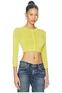 view 2 of 4 Juniper Cropped Cardigan in Yellow Moss
