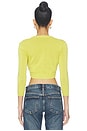 view 4 of 4 Juniper Cropped Cardigan in Yellow Moss