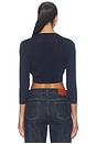 view 4 of 4 Juniper Cropped Caridgan in Navy