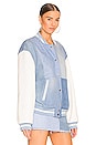 view 2 of 4 Varsity Jacket in Light Blue and Ivory