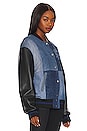 view 3 of 5 Varsity Jacket in Dark Wash & Black