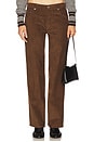 view 1 of 6 Low Rise Baggy Jean in Chocolate Corduroy