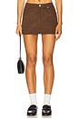 view 1 of 6 Cherry Mini Skirt in Chocolate Corduroy