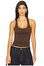 view 1 of 4 Lucy Racerback Tank Top in Chocolate Brown