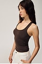 view 3 of 7 Lucy Racerback Tank Top in Chocolate Brown