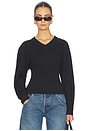 view 1 of 4 Acacia V Neck Long Sleeve Top in Black
