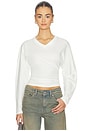 view 1 of 4 Acacia V Neck Long Sleeve Top in White