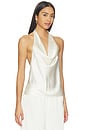 view 3 of 5 Cassia Halter Tank Top in Ivory Silk