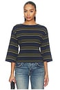 view 1 of 5 Douglas Top in Navy Moss Stripe
