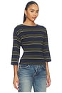 view 2 of 5 Douglas Top in Navy Moss Stripe
