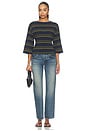 view 5 of 5 Douglas Top in Navy Moss Stripe