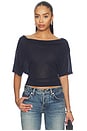 view 1 of 4 Madeo Cowl Neck Tee in Navy