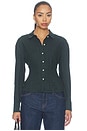 view 1 of 5 Sedona Button Down Top in Navy Forest Plaid