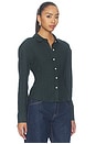 view 2 of 5 Sedona Button Down Top in Navy Forest Plaid