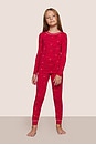 view 3 of 4 Kids Printed Long Pajama Set in Nut Cracker Holly Red & Ivory