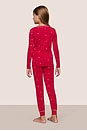 view 4 of 4 Kids Printed Long Pajama Set in Nut Cracker Holly Red & Ivory