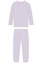 view 1 of 2 Kids Printed Long Paj in Lavender Dusk & Ivory