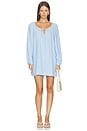 view 1 of 4 MINIVESTIDO LINEN BLEND in Gingham White & Summer Blue