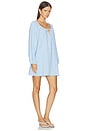 view 2 of 4 MINIVESTIDO LINEN BLEND in Gingham White & Summer Blue