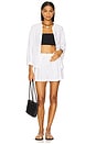 view 5 of 6 Linen Blend Relaxed Short in Off White