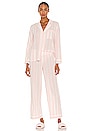 view 1 of 4 Umbrella Stripes Woven Long PJ in Ballet Pink & Cloud