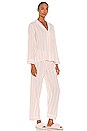 view 2 of 4 Umbrella Stripes Woven Long PJ in Ballet Pink & Cloud