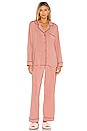 view 1 of 3 Gisele Long PJ Set in Rose Tan & Black
