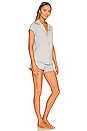 view 2 of 3 Ruthie The Short Sleeve Ruffle PJ Set in Heather Grey