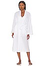 view 2 of 4 Linen Solid The Long Robe in White