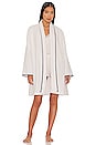 view 1 of 4 Terry The Whip-Stitch Robe in White & Navy