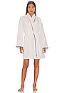 view 2 of 4 Terry The Whip-Stitch Robe in White & Navy