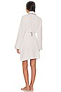 view 4 of 4 Terry The Whip-Stitch Robe in White & Navy