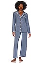 view 1 of 3 The Whip Stitch Long PJ Set in Coastal Blue