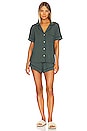 view 1 of 3 Gisele Short Pajama Set in Kelp & Black