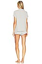 view 3 of 3 Gisele Shortie Pajama Set in Classic Stripe Heather Grey & Ivory