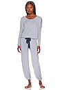 view 1 of 3 Gisele Slouchy Pajama Set in Ciel & Navy