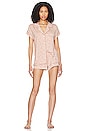 view 1 of 3 Gisele Shortie Pajama Set in Mocha Animal Hearts