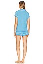 view 3 of 3 Gisele Shortie Pj Set in Azure & Ivory