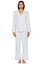 view 1 of 3 Gisele Long PJ Set in Ice Blue & Ivory